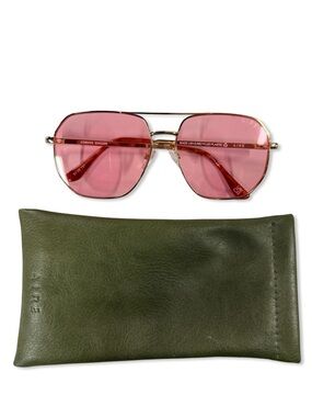 Aire Corvus Sunglasses Bright Gold Pink rose Lens aviators Revolve